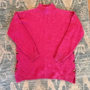 JOJO MAMAN BEBE | Pink Maternity and Nursing Sweater with Side Button Detail